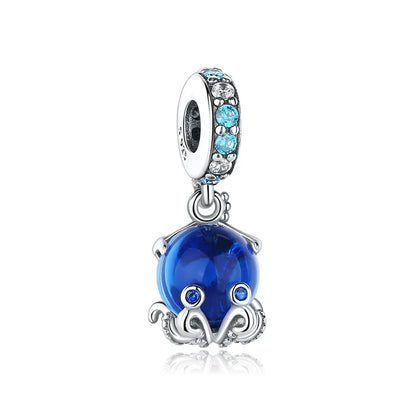 Original 925 Sterling Silver Charms Love Heart Turtle Murano Glass Pendant Beads Fit Pan Bracelet Necklace Jewelry For Women