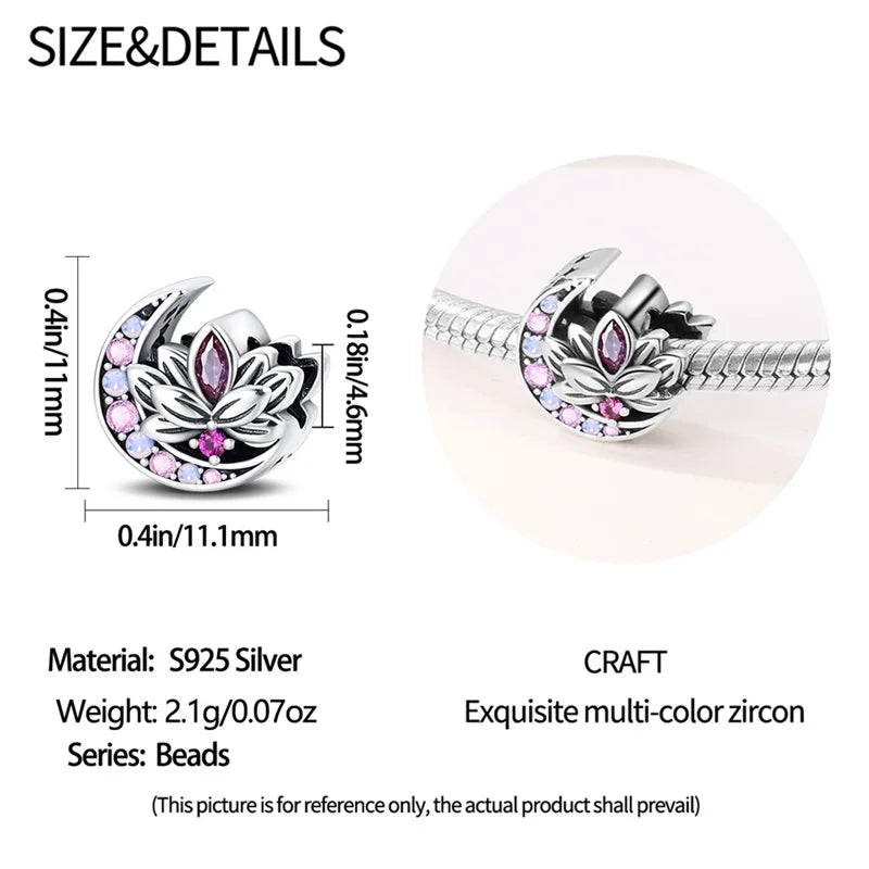 2024 Original New in Romantic Retro Classic Series Lotus Charm Beads Fits Pandach Bracelet Women 925 Silver Pendant Bead Jewelry