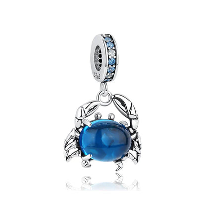 Original 925 Sterling Silver Charms Love Heart Turtle Murano Glass Pendant Beads Fit Pan Bracelet Necklace Jewelry For Women