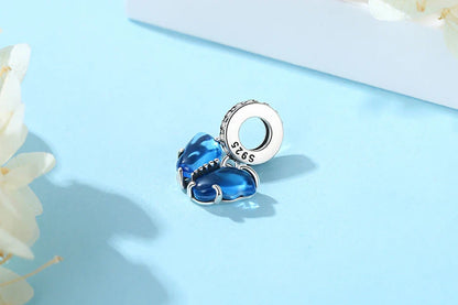 Original 925 Sterling Silver Charms Love Heart Turtle Murano Glass Pendant Beads Fit Pan Bracelet Necklace Jewelry For Women